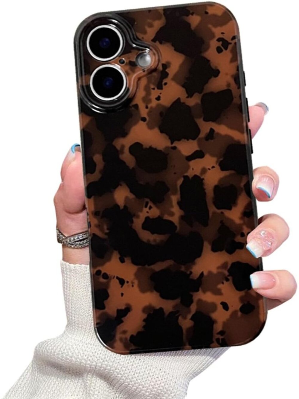 Cute Phone Case for iPhone 17 Case Amber Leopard Slim-Brown